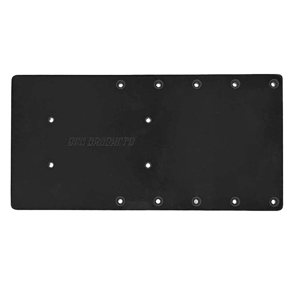 Sea Brackets 16" Straight Trolling Motor Plate f/Garmin Kraken - Black [SEA2301-BLK]