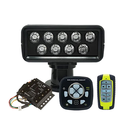 ACR RCL-100 LED Black Searchlight w/URP-103 Wired Point Pad, URC-104 Master Controller  URH-103 Wireless Handheld Remote [1977]
