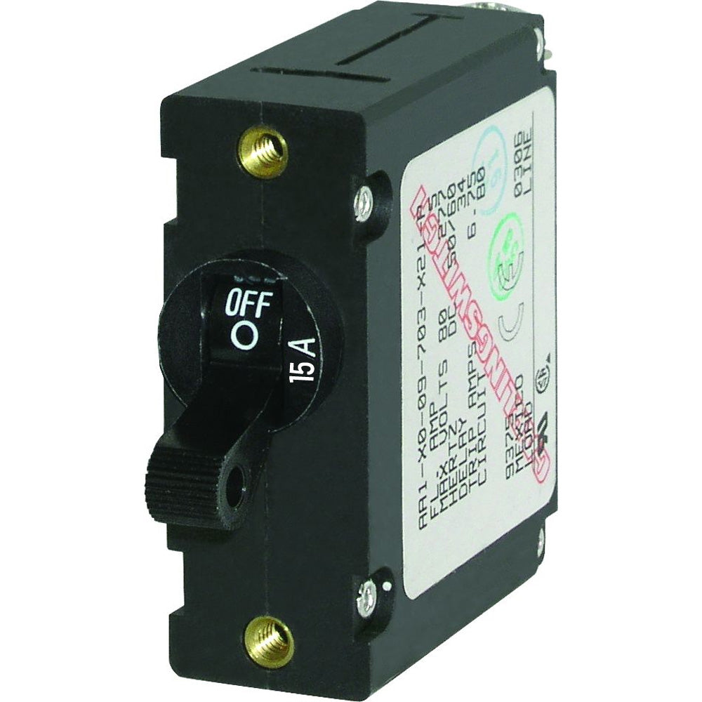 Blue Sea 7208 AC/DC Single Pole Magnetic World Circuit Breaker - 15AMP [7208]