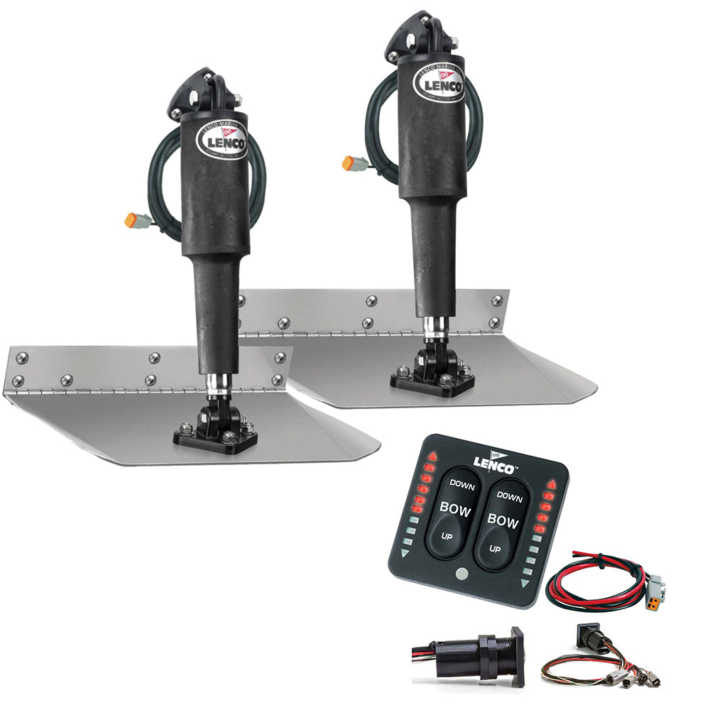 Lenco 9" x 12" Standard Trim Tab Kit w/LED Integrated Switch Kit 12V [15108-103]