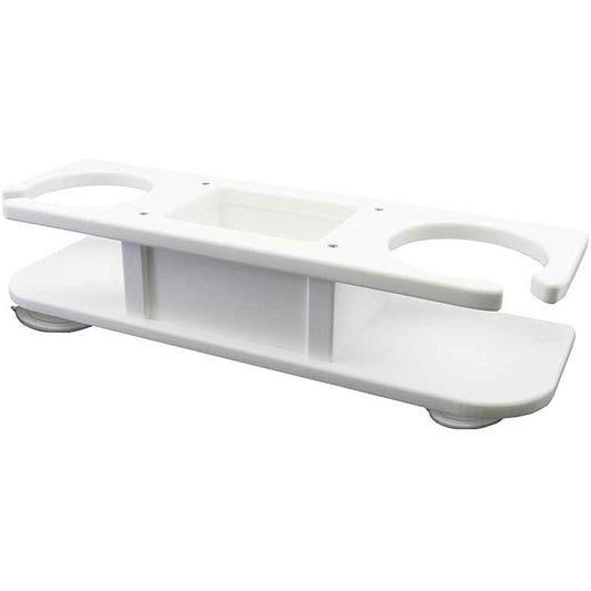 TACO 2-Drink Poly Holder w/Catch-All - White [P01-2000W]