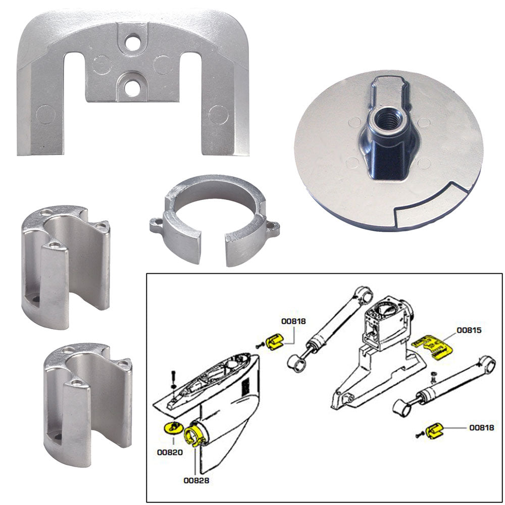 Tecnoseal Anode Kit w/Hardware - Mercury Bravo 1 - Aluminum [20803AL]