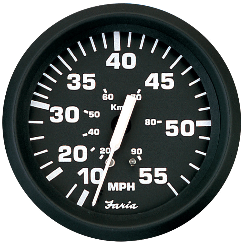 Faria Euro Black 4" Speedometer - 55MPH (Pitot) [32810]