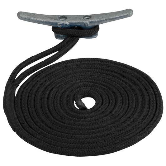 Sea-Dog Double Braided Nylon Dock Line - 5/8" x 20 - Black [302116020BK-1]