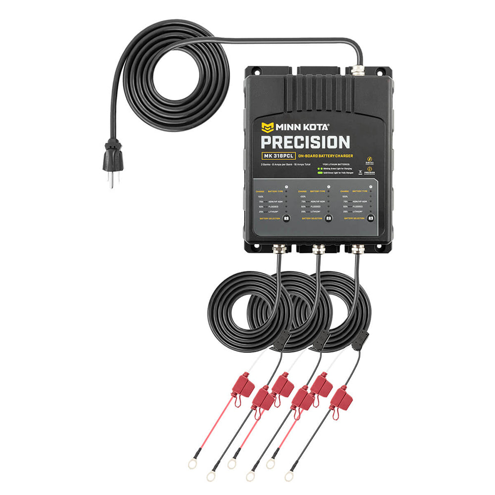 Minn Kota On-Board Precision Charger MK-318 PCL 3 Bank x 6 AMP LI Optimized Charger [1833181]